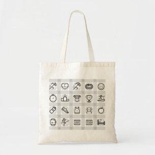 Sport, Marathon, Icons Tragetasche