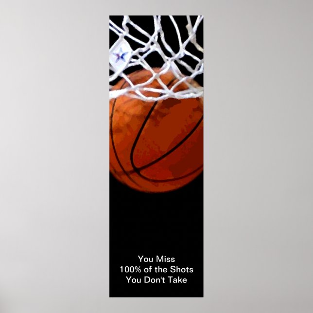 Sport Motivierend Zitat Basketball-Poster Poster (Vorne)