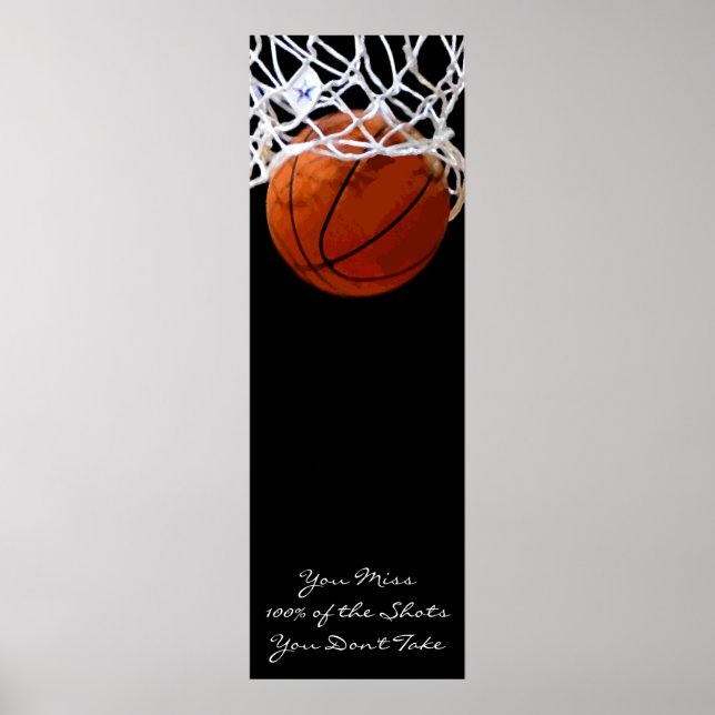 Sport Motivierend Zitat Basketball-Poster Poster (Vorne)