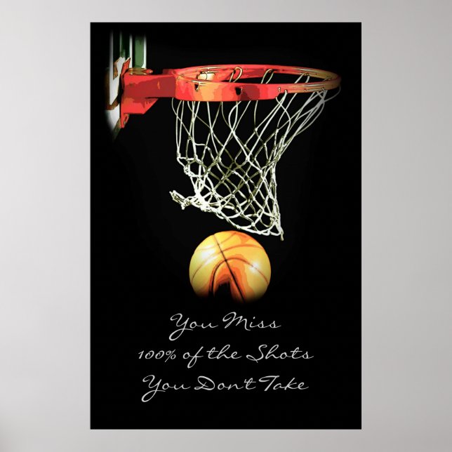Sport Motivierend Zitat Basketball-Poster Poster (Vorne)