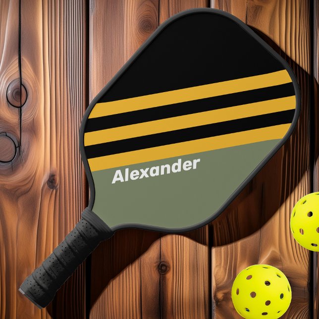 Sport Olive Nightlight Streifen mit Namen Pickleball Schläger (Von Creator hochgeladen)