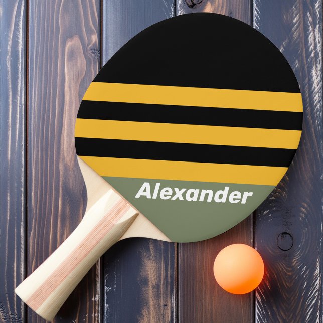 Sport Olive Nightlight Streifen mit Namen Tischtennis Schläger (Von Creator hochgeladen)