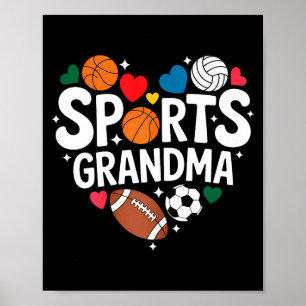 Sport-Oma Athletische Enkelkinder Großmutter Poster