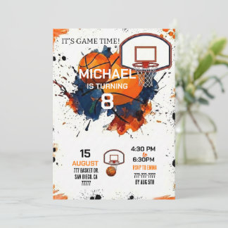 Sport Outdoor Basketball Geburtstag Einladung