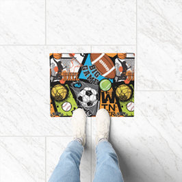 Sport Pattern With Balls Fußmatte