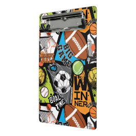 Sport Pattern With Balls Mini Klemmbrett