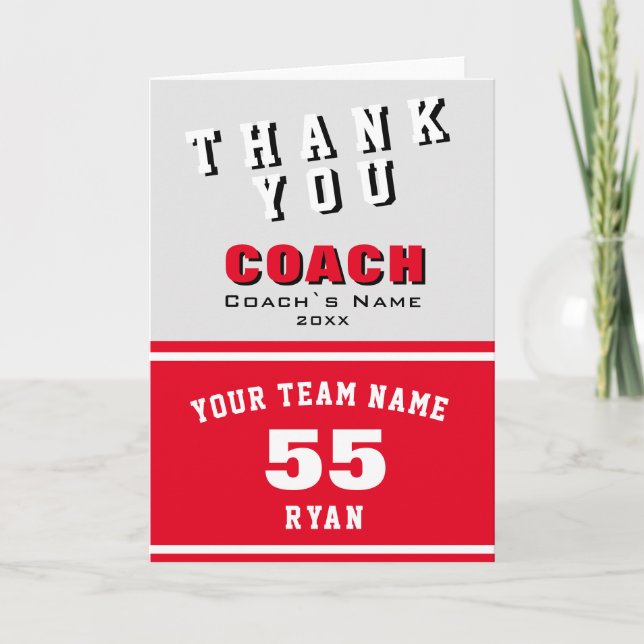 Sport Player Red Danke Coach Card (Vorderseite)
