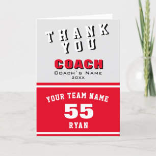 Sport Player Red Danke Coach Card