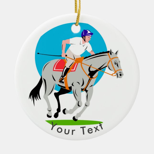 SPORT Polo-Pony u. Spieler Keramik Ornament (Vorne)