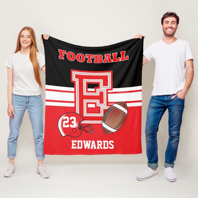 Sport Red Letter E - Fußball Fleecedecke (Beispiel)