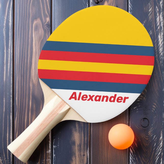 Sport Retro Berge Streifen mit Namen Tischtennis Schläger (Von Creator hochgeladen)