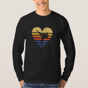 Sport Retro Sonnenuntergang Herz Taekwondo T-Shirt