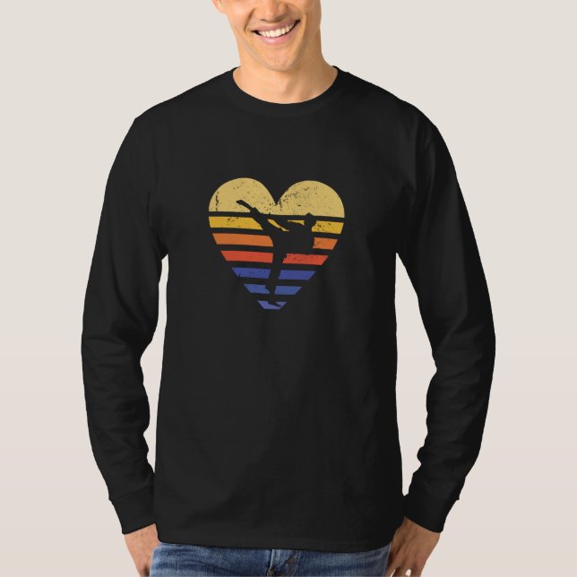 Sport Retro Sunset Heart Taekwondo T-Shirt (Vorderseite)