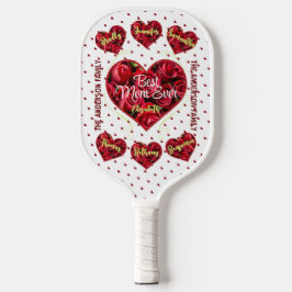 Sport Rotes Herz florale Moderne Mütter Tag Pickleball Schläger
