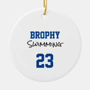 Sport School NAME Swimming Player JAHR Team Keramik Ornament