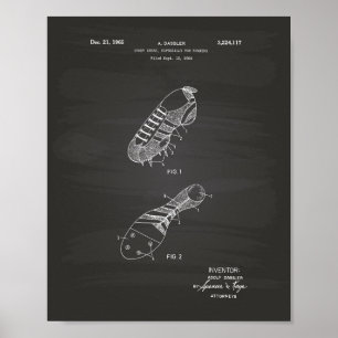 Sport-Schuh-Läufer 1965 Patent Kunst Tafelbild Poster