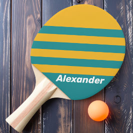 Sport Seashell Sonnenaufgang Streifen mit Namen Tischtennis Schläger