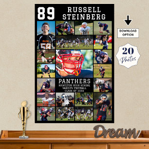 Sport Senior Night Abschluss 20 FotoCollage Poster