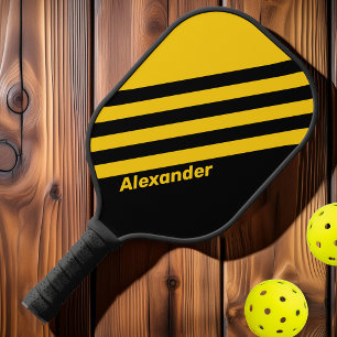 Sport-Sicherheitsbiene Nostalgische Streifen mit N Pickleball Schläger