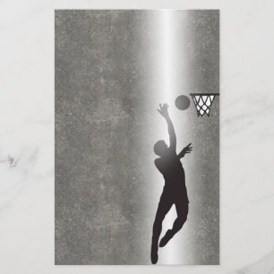 Sport Silhouette Basketball Stationery Briefpapier