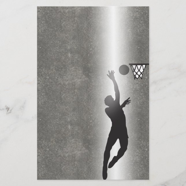 Sport Silhouette Basketball Stationery Briefpapier (Vorderseite)