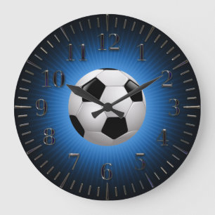 Sport Soccer   Fußball Moderne Blaue Mauer Uhr