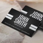 Sport Stripes Personal Trainer Metal Business Card Visitenkarte<br><div class="desc">Kühne Sport Streifen Dark Metal Personal Trainer Business Card.</div>