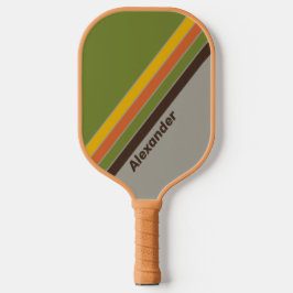 Sport Sunset Clover Striped with Name Pickleball Schläger