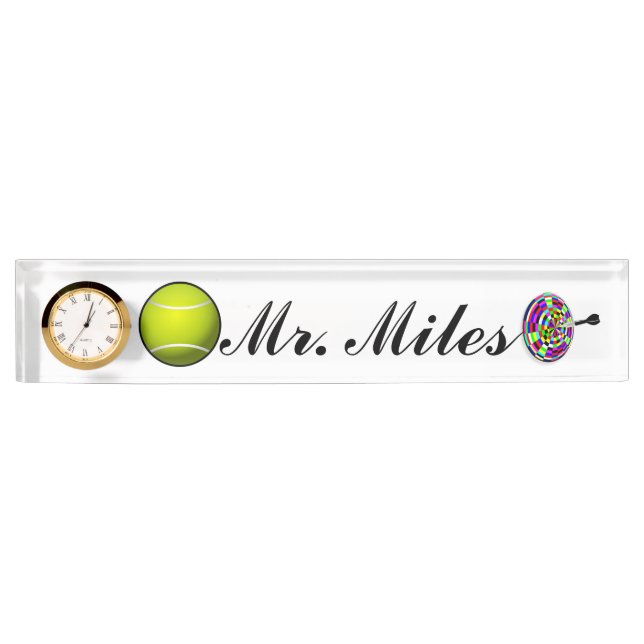 Sport Tennis Darts Office Art Honorar Peace Liebe Namensplakette (Vorderseite)