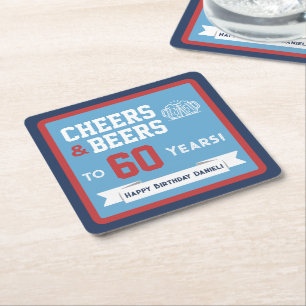 Sport-Themen-Biere und Prost zum Geburtstag Party Rechteckiger Pappuntersetzer