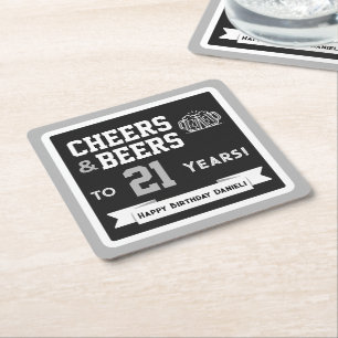 Sport-Themen-Biere und Prost zum Geburtstag Party Rechteckiger Pappuntersetzer