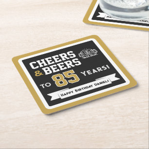 Sport-Themen-Biere und Prost zum Geburtstag Rechteckiger Pappuntersetzer