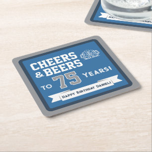 Sport-Themen-Biere und Prost zum Geburtstag Rechteckiger Pappuntersetzer