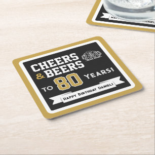 Sport-Themen-Biere und Prost zum Geburtstag Rechteckiger Pappuntersetzer