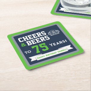Sport-Themen-Biere und Prost zum Geburtstag Rechteckiger Pappuntersetzer