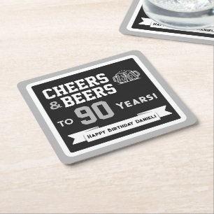 Sport-Themen-Biere und Prost zum Geburtstag Rechteckiger Pappuntersetzer