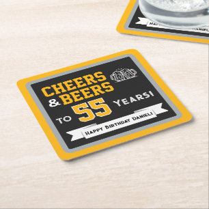 Sport-Themen-Biere und Prost zum Geburtstag Rechteckiger Pappuntersetzer
