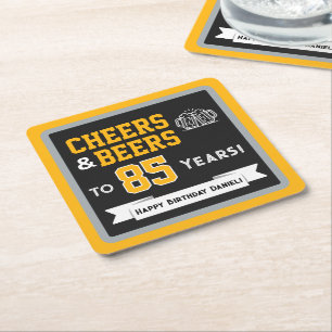 Sport-Themen-Biere und Prost zum Geburtstag Rechteckiger Pappuntersetzer