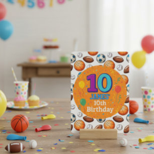 Sport-Themen-Einladung zum 10. Geburtstag Einladung