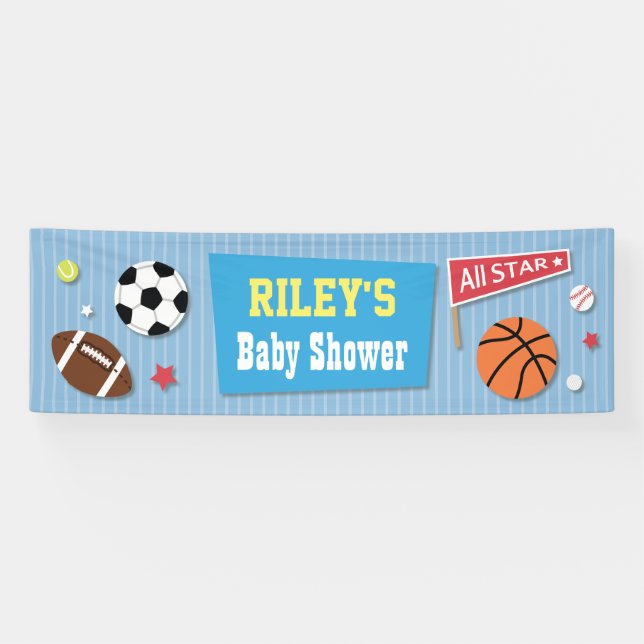 Sport - themenorientierte Babyparty-Fahne Banner (Horizontal)