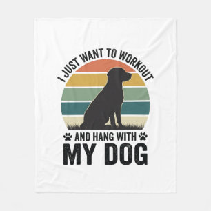 Sport treiben und mit meinem Hund abhängen Vintage Fleecedecke