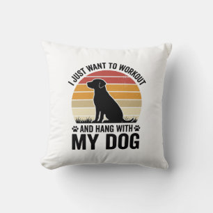 Sport treiben und mit meinem Hund abhängen Vintage Kissen