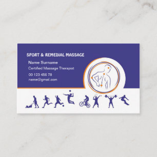 Sport- und remediale Massage Visitenkarte Terminkarte