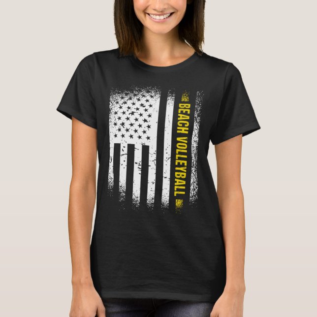 Sport Us Flag Beach Volleyball 1 T-Shirt (Vorderseite)