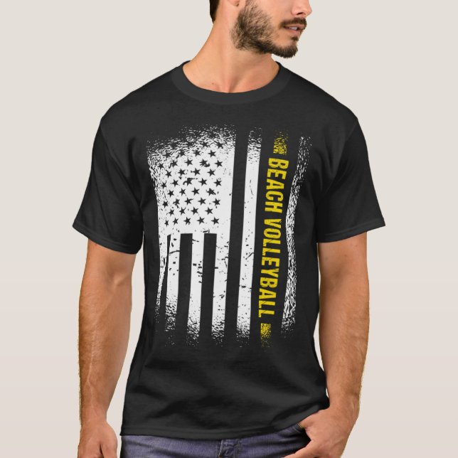 Sport Us Flag Beach Volleyball 1 T-Shirt (Vorderseite)