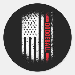 Sport Us Flag Dodgeball 2 Runder Aufkleber