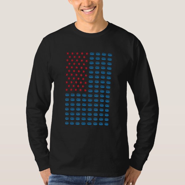 Sport Us Flag Ice Hockey_1 T-Shirt (Vorderseite)
