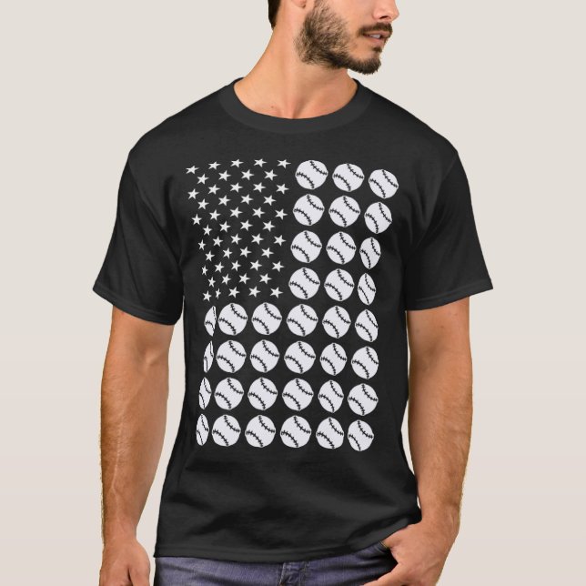 Sport Us Flag Softball 1 T-Shirt (Vorderseite)