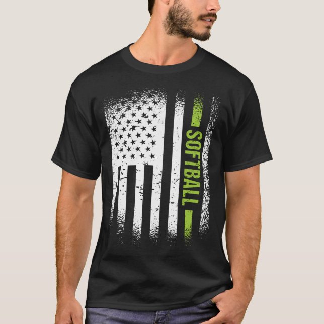 Sport Us Flag Softball T-Shirt (Vorderseite)