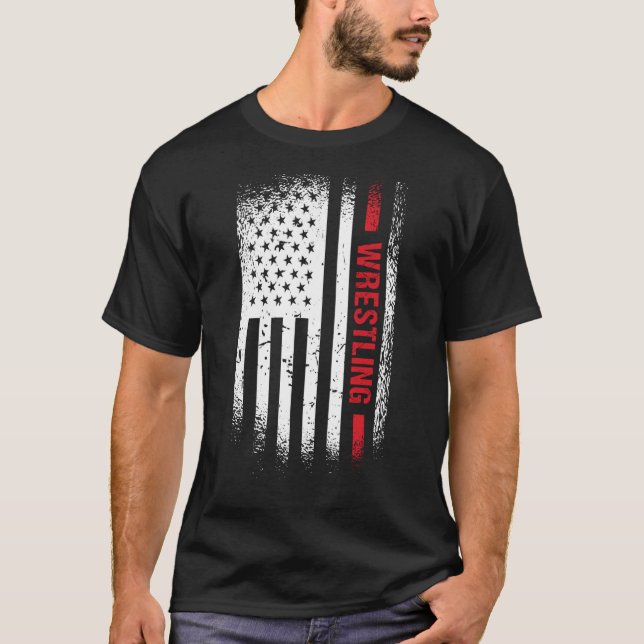 Sport Us Flag Wrestling T-Shirt (Vorderseite)